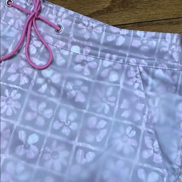 𝅺BLANC Noir Nylon Floral Swim Board Shorts Sz S - Picture 2 of 9